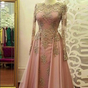 COPY - Pink Dress with Gold-colored Embellishments